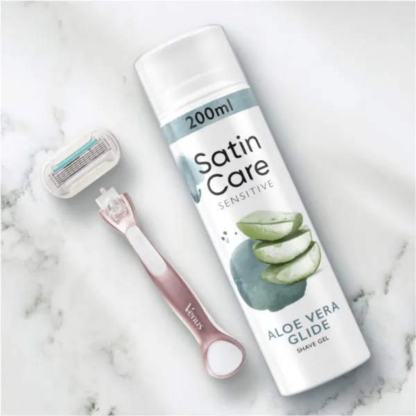 Gillette Satin Care Aloe Vera gél na holenie pre ženy 200 ml