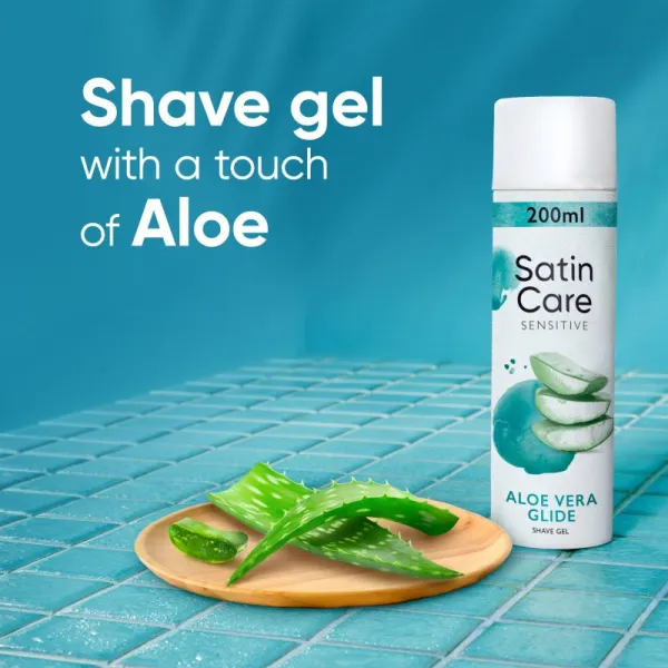 Gillette Satin Care Aloe Vera gél na holenie pre ženy 200 ml