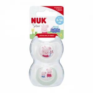 Cumlík  NUK Star Peppa Pig 6-18m  2 ks 6-18 m