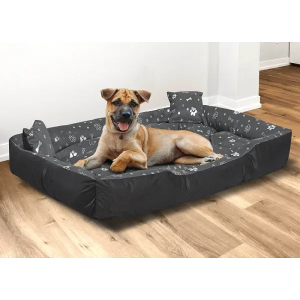 JAKS Vodeodolný pelech pre psa a mačku silver bones Pelech veľkosti: 75 x 65 cm