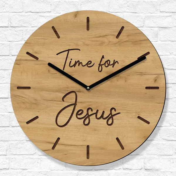 Kresťanské hodiny na stenu - Time for Jesus