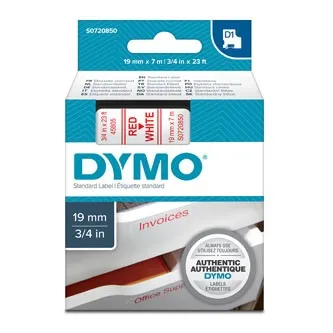 Samolepiaca páska Dymo D1 19 mm červená/biela