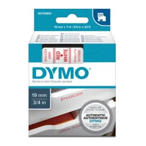 Samolepiaca páska Dymo D1 19 mm červená/biela