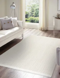 Koberec NANO FJ86B Jodelka, chevron biely