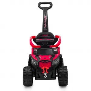 Detské elektrické odrážadlo Baby Mix Ruggy s vodiacou tyčou červené