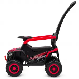 Detské elektrické odrážadlo Baby Mix Ruggy s vodiacou tyčou červené