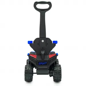 Detské elektrické odrážadlo Baby Mix Ruggy s vodiacou tyčou modré