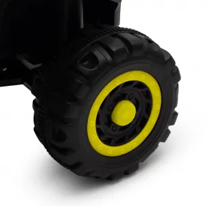 Detské elektrické odrážadlo Baby Mix Ruggy s vodiacou tyčou žlté