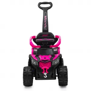 Detské elektrické odrážadlo Baby Mix Ruggy s vodiacou tyčou ružové