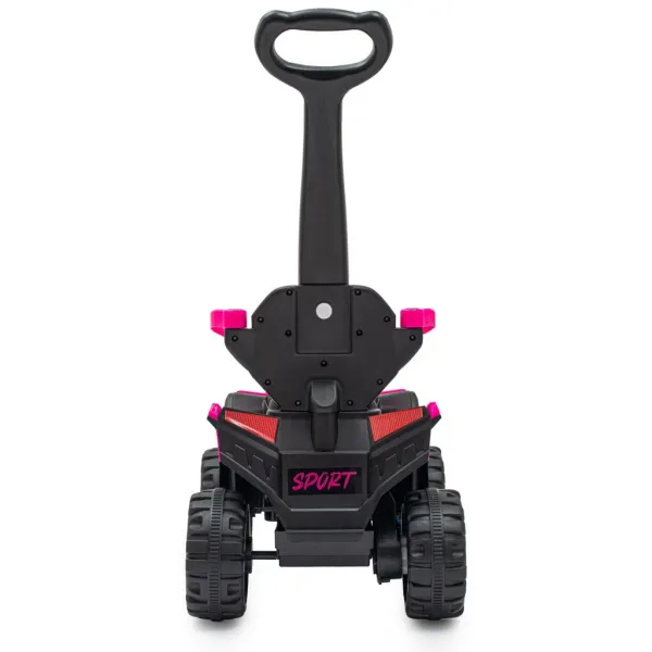 Detské elektrické odrážadlo Baby Mix Ruggy s vodiacou tyčou ružové