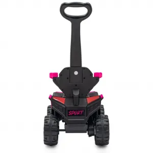 Detské elektrické odrážadlo Baby Mix Ruggy s vodiacou tyčou ružové