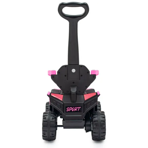 Detské elektrické odrážadlo Baby Mix Ruggy s vodiacou tyčou baby pink