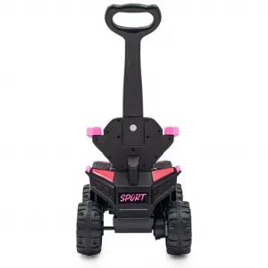 Detské elektrické odrážadlo Baby Mix Ruggy s vodiacou tyčou baby pink