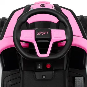 Detské elektrické odrážadlo Baby Mix Ruggy s vodiacou tyčou baby pink