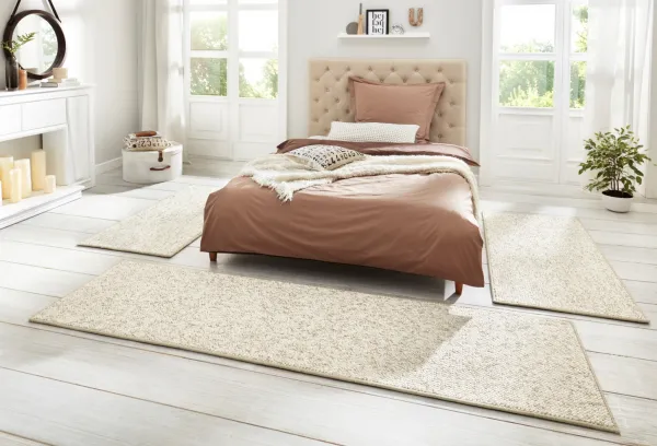 BT Carpet - Hanse Home koberce DOPREDAJ: 3 díly: 67x140 (2x), 67x250 (1x) cm Ložnicová sada Wolly 102843 Creme - 3 diely: 67x140 (2x), 67x250 (1x) cm