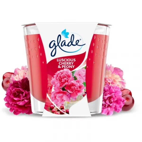 GLADE Luscious Cherry & Peony vonná sviečka 70 g