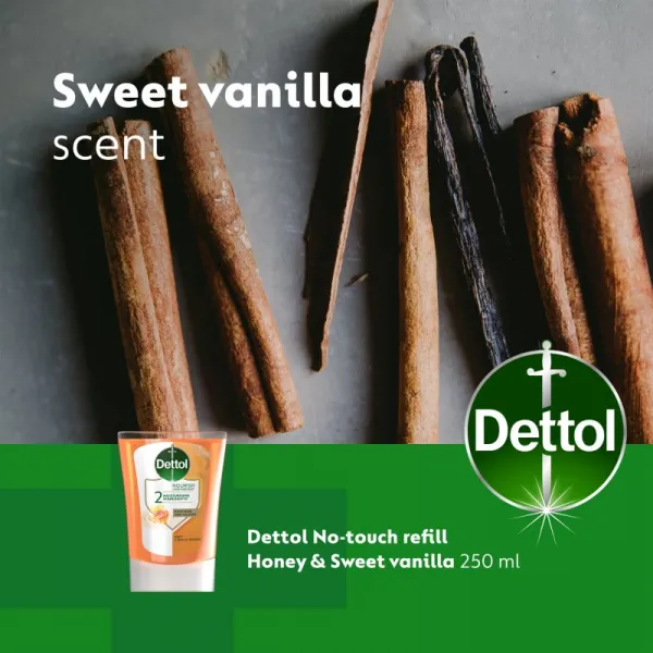 Dettol Soft on Skin Kids No-Touch Refill náplň do bezdotykového dávkovača mydla Honey & Vanilla 250 ml