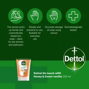 Dettol Soft on Skin Kids No-Touch Refill náplň do bezdotykového dávkovača mydla Honey & Vanilla 250 ml