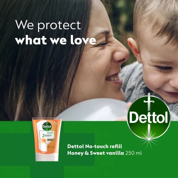 Dettol Soft on Skin Kids No-Touch Refill náplň do bezdotykového dávkovača mydla Honey & Vanilla 250 ml