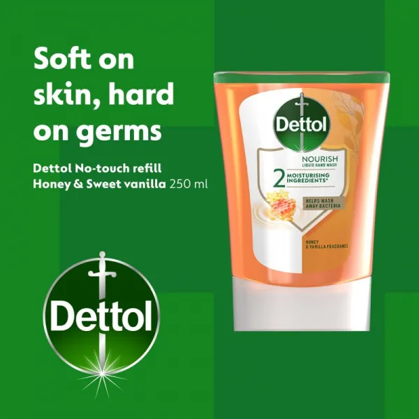 Dettol Soft on Skin Kids No-Touch Refill náplň do bezdotykového dávkovača mydla Honey & Vanilla 250 ml