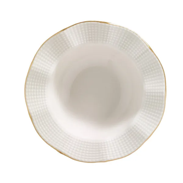 Hermia Porcelánová sada 24 ks talířů Creamy Gold bílá/zlatá