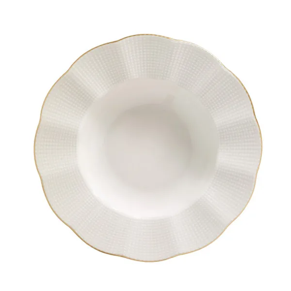 Hermia Porcelánová sada 24 ks talířů Creamy Gold bílá/zlatá