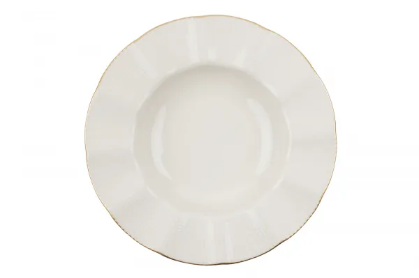 Hermia Porcelánová sada 24 ks talířů Creamy Gold bílá/zlatá