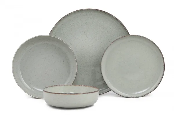 Hermia Porcelánová sada 24 ks talířů GreenFantasy zelená