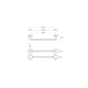 Držiak na uteráky SAPHO XS400 X-Steel 35,5 cm ,brúsená nehrdzavejúca oceľ