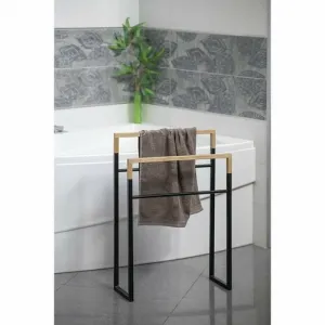 SKA stojan na uteráky 550x800x200mm, čierna mat / dub SKA308