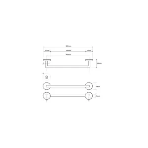 X-STEEL držiak na uteráky 655mm, brúsená nerez (104204045) XS402