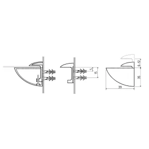 SAPHO TU039 Držiaky políc Tucan max. 12 mm,strieborné