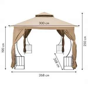 Záhradný altánok Outsunny s moskytiérou 3x3m BEIGE