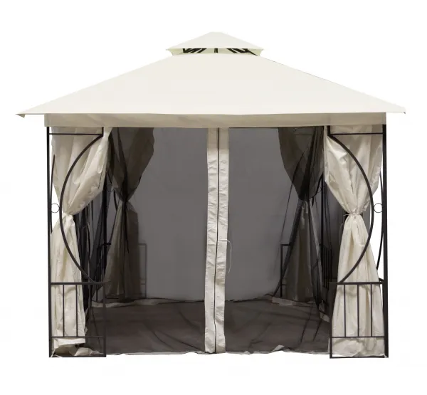 Záhradný altánok Outsunny s moskytiérou 3x3m BEIGE