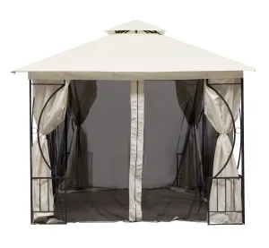 Záhradný altánok Outsunny s moskytiérou 3x3m BEIGE