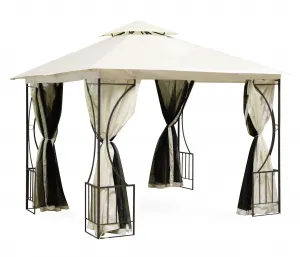 Záhradný altánok Outsunny s moskytiérou 3x3m BEIGE