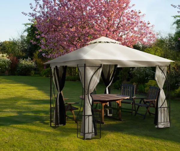 Záhradný altánok Outsunny s moskytiérou 3x3m BEIGE