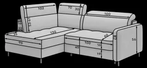 Rohová sedacia súprava BAREA Látka: Raquel 04, Strana: Pravá