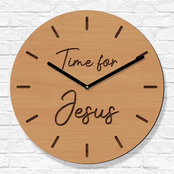 Kresťanské hodiny na stenu - Time for Jesus