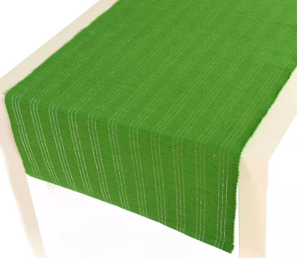 Prestieranie bavlnené, Prúžky, zelené, obdĺžnik, 40 x 120 cm