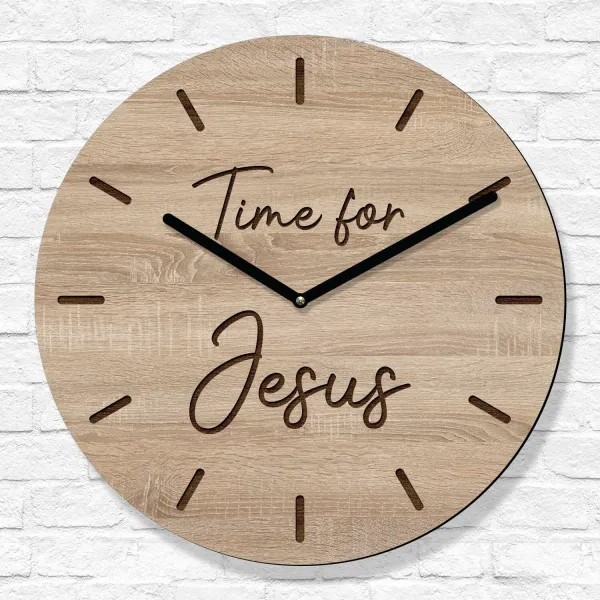 Kresťanské hodiny na stenu - Time for Jesus