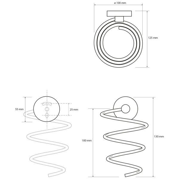 SAPHO - X-ROUND držák fénu, spirálový, chrom XR002