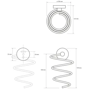SAPHO - X-ROUND držák fénu, spirálový, chrom XR002
