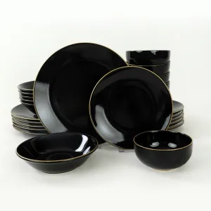 ASIR Porcelánová jedálenská súprava 24 ks BLACK čierne zlato