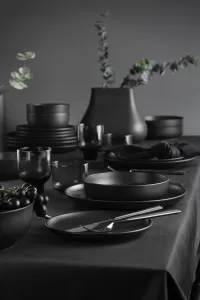 ASIR Porcelánová jedálenská súprava 18 ks VINE matná čierna