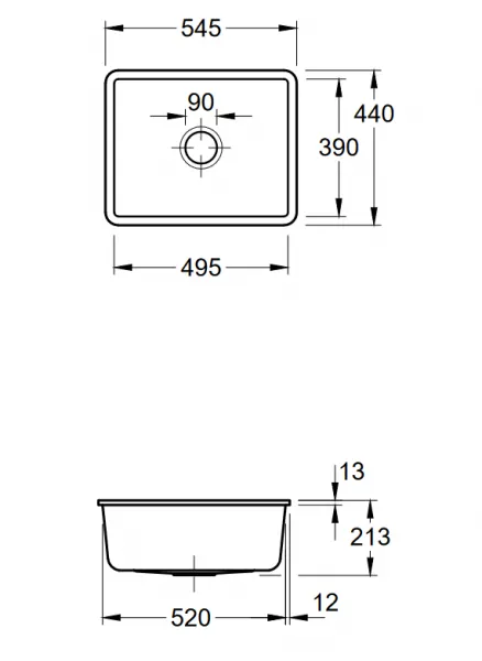VILLEROY & BOCH VILLEROY & BOCH - Keramický drez Subway 60 SU Graphit podstavný 545 x 440 bez excentra 331001i4