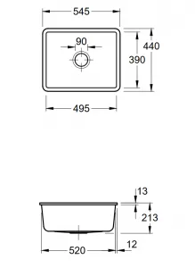 VILLEROY & BOCH VILLEROY & BOCH - Keramický drez Subway 60 SU Graphit podstavný 545 x 440 bez excentra 331001i4