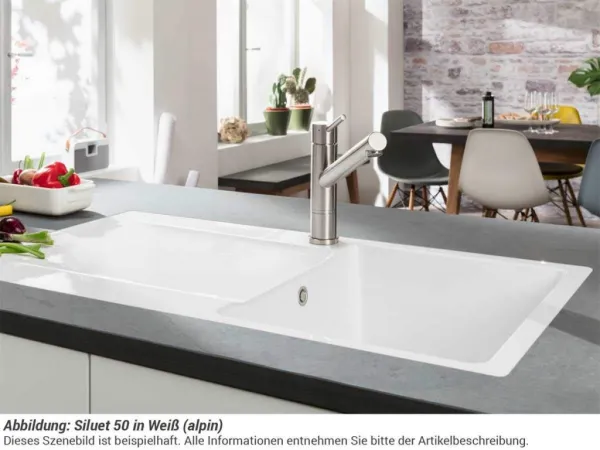 VILLEROY & BOCH VILLEROY & BOCH - Keramický drez Siluet 50 Stone white nástavný 900 x 510 bez excentra 333501RW