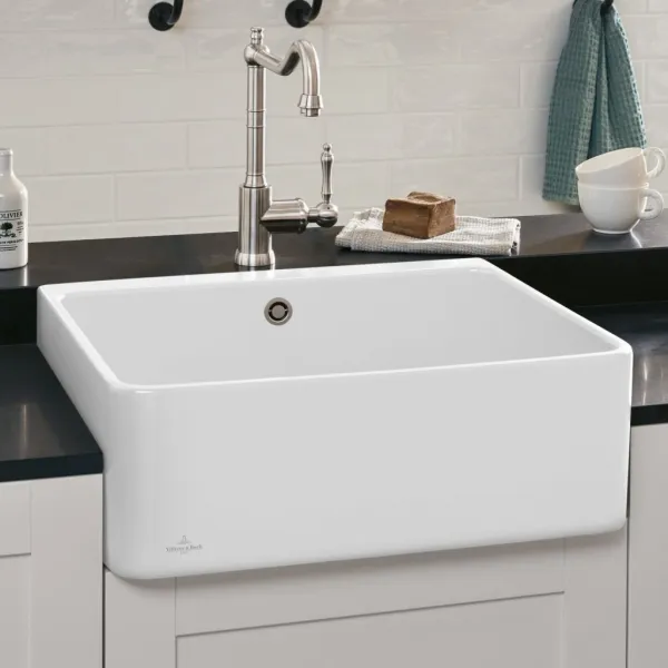 VILLEROY & BOCH VILLEROY & BOCH - Keramický drez Farmhouse 60 X (= Spülstein 60 X) Cream modulový 595 x 500 x 200 bez excentra 636001KR