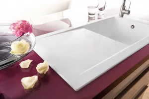 VILLEROY & BOCH VILLEROY & BOCH - Keramický drez Timeline 60 White alpin nástavný 1000 x 510 bez excentra 679001R1
